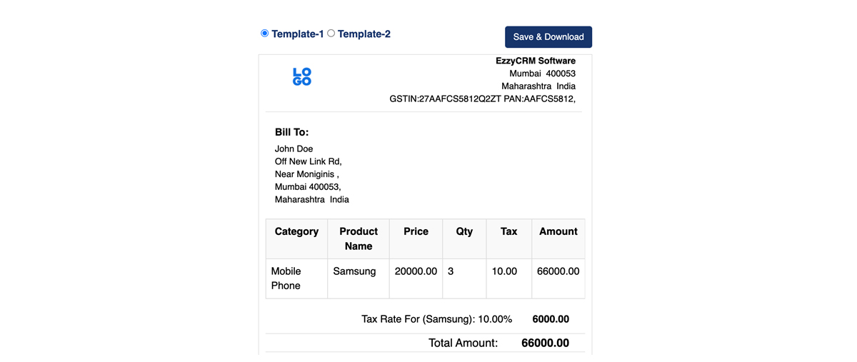 IGVCRM Product And Invoice